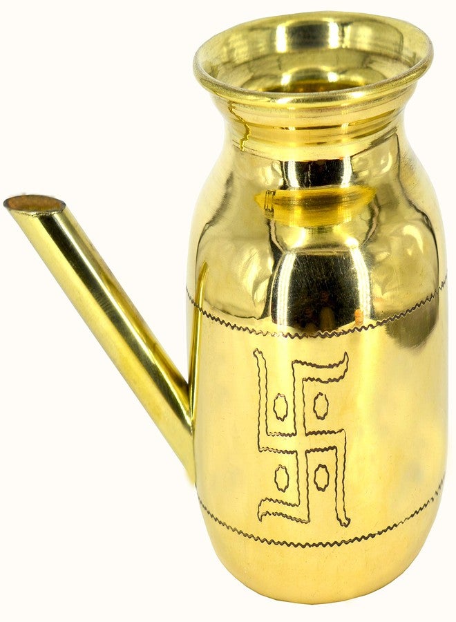 مي أند يو ME & YOU Karwa Chauth Brass Karwa مع الصليب المعقوف المزخرف لـ Karwa Chauth Poojan (نحاس) - Image 1